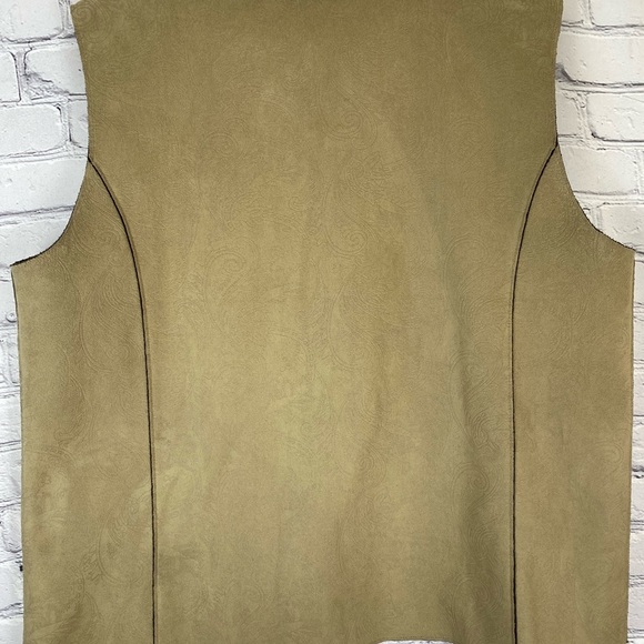 Chicos Tan Suede Paisley Embossed Vest size XL - Picture 7 of 10